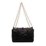 Leather Flap Crossbody Bag Chain Shoulder Bag