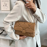 Leather Flap Crossbody Bag Chain Shoulder Bag