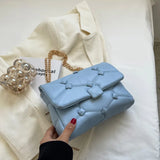Leather Flap Crossbody Bag Chain Shoulder Bag