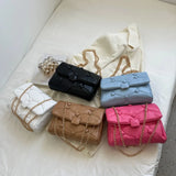 Leather Flap Crossbody Bag Chain Shoulder Bag