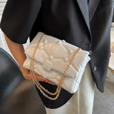 Leather Flap Crossbody Bag Chain Shoulder Bag