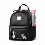 Women Backpack Multi-Pockets PU Leather Shoulder Bag Small Tote Bag