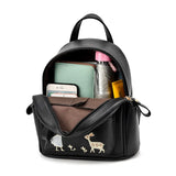 Women Backpack Multi-Pockets PU Leather Shoulder Bag Small Tote Bag