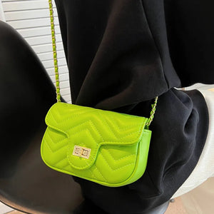 Quilted Messenger Bag Soft Leather Casual Handbag Small Flap Shoulder Bag