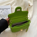 Quilted Messenger Bag Soft Leather Casual Handbag Small Flap Shoulder Bag