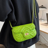 Quilted Messenger Bag Soft Leather Casual Handbag Small Flap Shoulder Bag