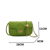 Quilted Messenger Bag Soft Leather Casual Handbag Small Flap Shoulder Bag