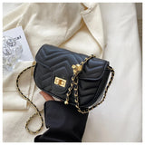 Quilted Messenger Bag Soft Leather Casual Handbag Small Flap Shoulder Bag