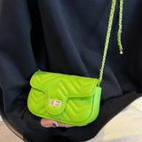 Quilted Messenger Bag Soft Leather Casual Handbag Small Flap Shoulder Bag