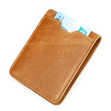 RFID Anti-Theft Small Wallet Retro Cowhide Beauty Clip