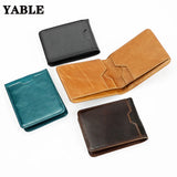 RFID Anti-Theft Small Wallet Retro Cowhide Beauty Clip