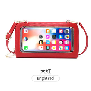 RFID Anti-theft Brush Female Wallet Touch Screen Mobile Phone Ladies Bag