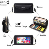 RFID Anti-theft Women's Wallet Touch Screen Mobile Phone Bag