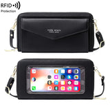 RFID Anti-theft Women's Wallet Touch Screen Mobile Phone Bag