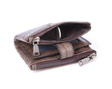 RFID Men wallet Leather Man Purse buckle zipper Retro Cow leather male wallet