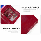 RFID Women Wallet Cowhide Business Long Ladies Wallet Oil Leather Bag