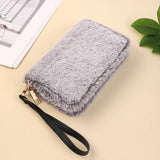 Plush Wallet Rabbit Fur Men Women Long Storage Bag