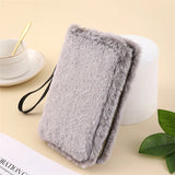 Plush Wallet Rabbit Fur Men Women Long Storage Bag