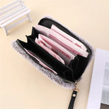 Plush Wallet Rabbit Fur Men Women Long Storage Bag