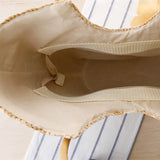 Woven Rattan Handle Bag for Women - Straw Beach Handbag