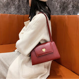Red Wine Ladies Underarm Bag Retro Women Portable Small Square Shoulder Bags