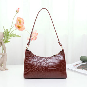 Retro Casual Women's Totes Shoulder Bag Crocodile Pattern Handbags
