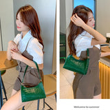 Crocodile Pattern Totes Shoulder Bag PU Leather Handbag for Women