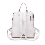 Retro Zipper Leather Backpack with Tassels