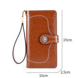 Vintage Oil Wax Leather Women's Wallet Long RFID Clutch