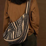 Strip Printing Postman Bag for Women Retro Style