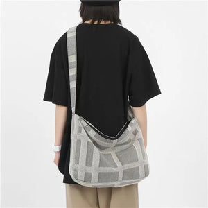 Strip Printing Postman Bag for Women Retro Style