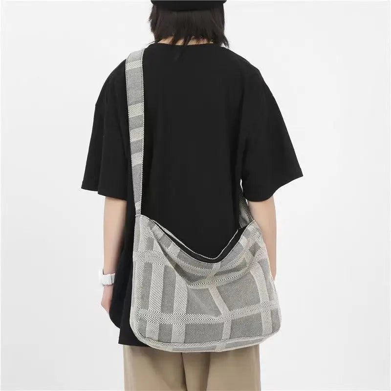 Strip Printing Postman Bag for Women Retro Style
