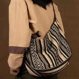 Strip Printing Postman Bag for Women Retro Style