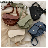 Retro Small Bag Female PU Leather Crossbody Bag Shoulder Messenger Bag