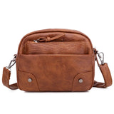 Retro Soft Leather Small Shoulder Bag Brown Messenger Crossbody