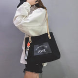 Retro Women Shopping Bag Canvas Cloth Shoulder Handbag