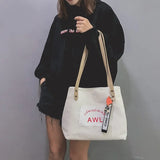 Retro Women Shopping Bag Canvas Cloth Shoulder Handbag