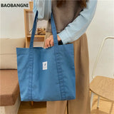 Retro Women's Shoulder Bag Canvas Buckle Tote Bag