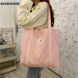 Retro Women's Shoulder Bag Canvas Buckle Tote Bag