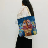 Vintage Flowers Jacquard Canvas Tote Bag