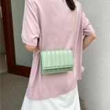 Rhombic Contrast Women's Bag Texture Shoulder Bag Retro Painted Handbags