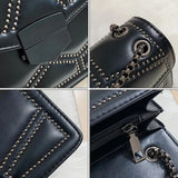 Rivet Chain PU Leather Crossbody Bags For Women