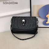 Rivet Women Bags Punk Skull Crossbody Bag Female Tote Bags Rock Small Flap Bags