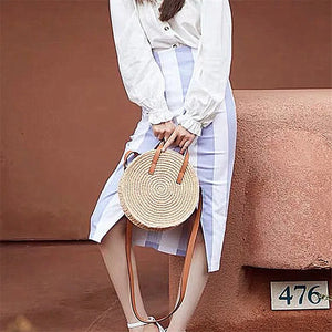 Hand-woven Straw Bag Shoulder Bag Handbag Woman Girl Messenger Bag