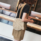Soft Paper Rope Shoulder Bag Tassel Straw Circle Rattan Bag