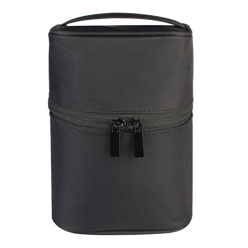 Round Women Cosmetic Bag Makeup Case Beautician Toiletry Kit