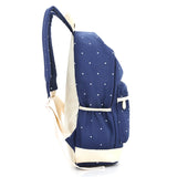 Canvas Backpack Women Shoulder Bags Campus Bag Jacquard Preppy Style