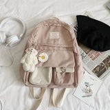 Teenage Girls Backpack School Nylon Bookbags Flowers Student Schoolbag