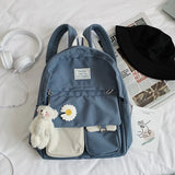 Teenage Girls Backpack School Nylon Bookbags Flowers Student Schoolbag