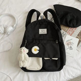 Teenage Girls Backpack School Nylon Bookbags Flowers Student Schoolbag